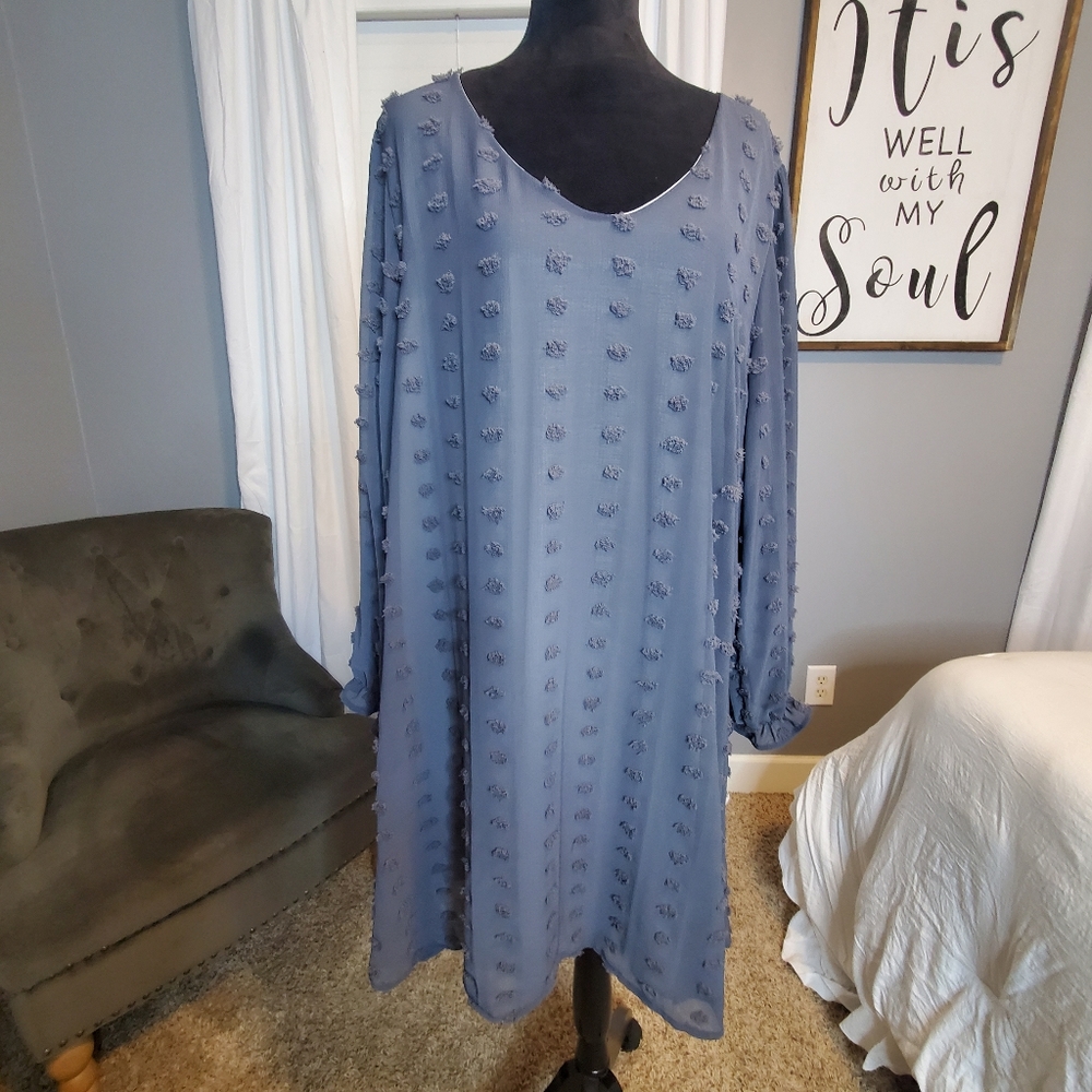 PLUS SIZE GRAY SWING DRESS